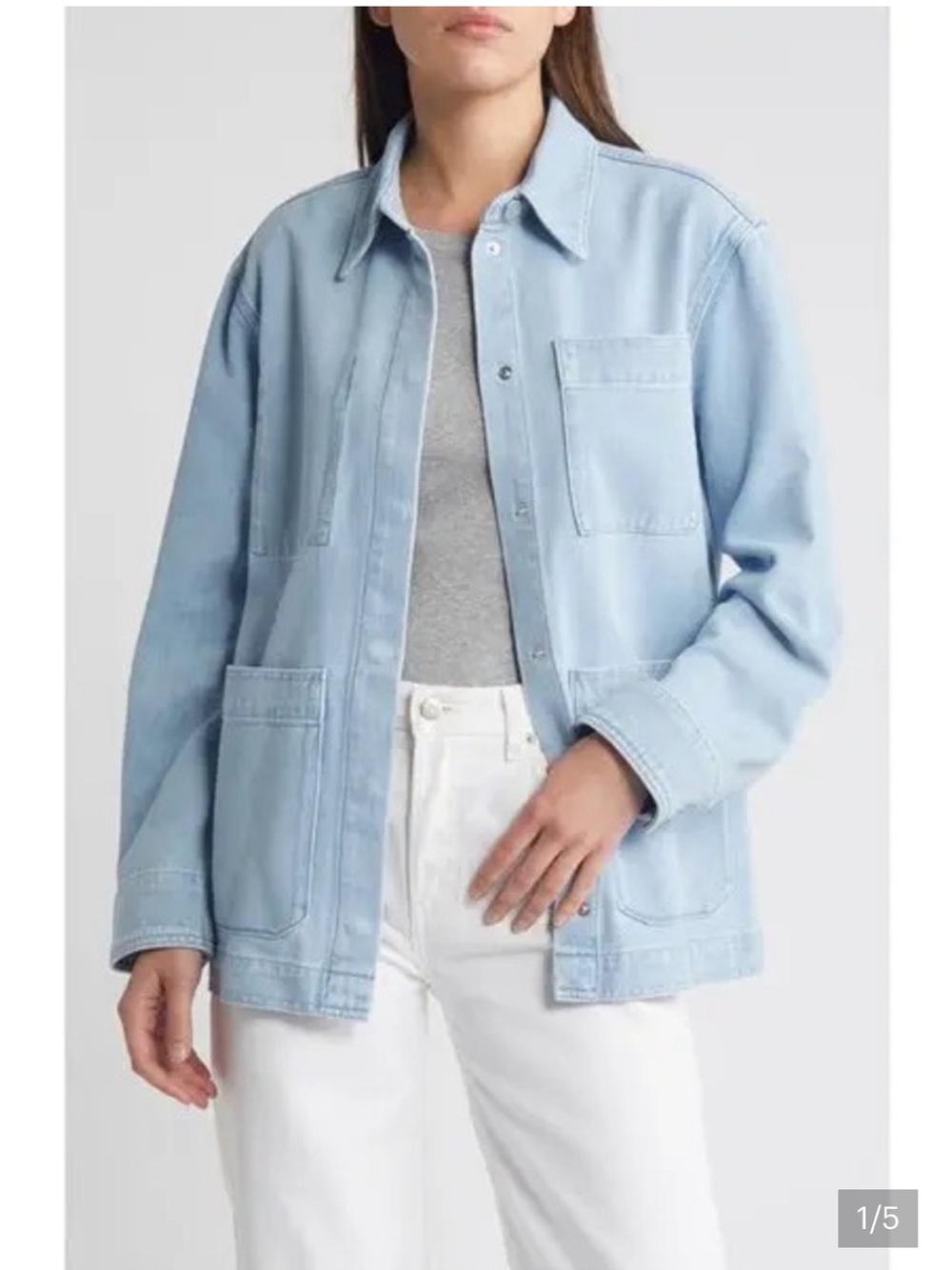 Treasure & Bond Pale Blue Denim Chore Jacket
